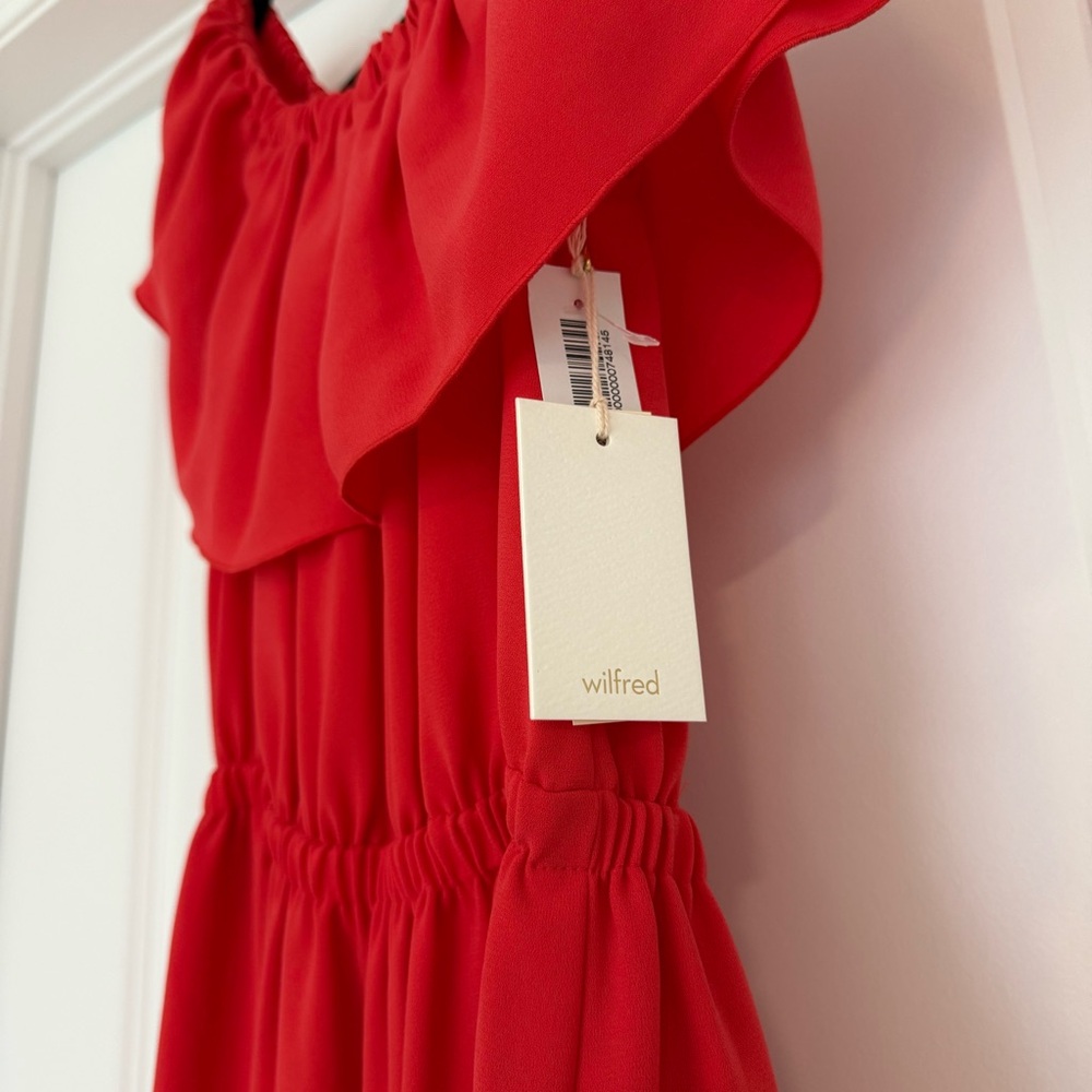 Red Off-Shoulder Dress - Picture 2 of 4